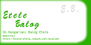 etele balog business card